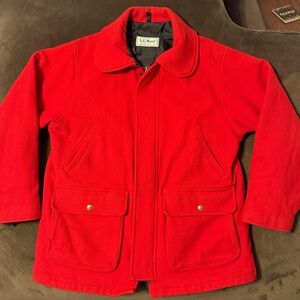 Vintage L.L. Bean Men's Mackinaw Cruiser Style Wool Jacket USA Red Large 42